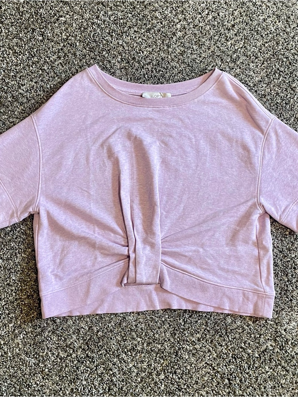 LOFT Lavender Knit Sweater Crop Top Size Lp